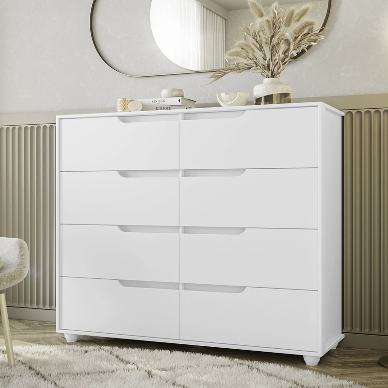 COMODA VEKKA HOME DOBLE EVO 8 CAJONES BLANCO - 1
