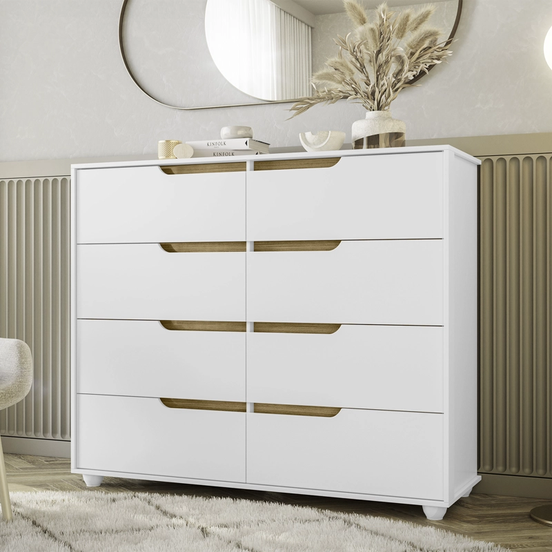 COMODA VEKKA HOME DOBLE EVO 8 CAJONES BLANCO - 2