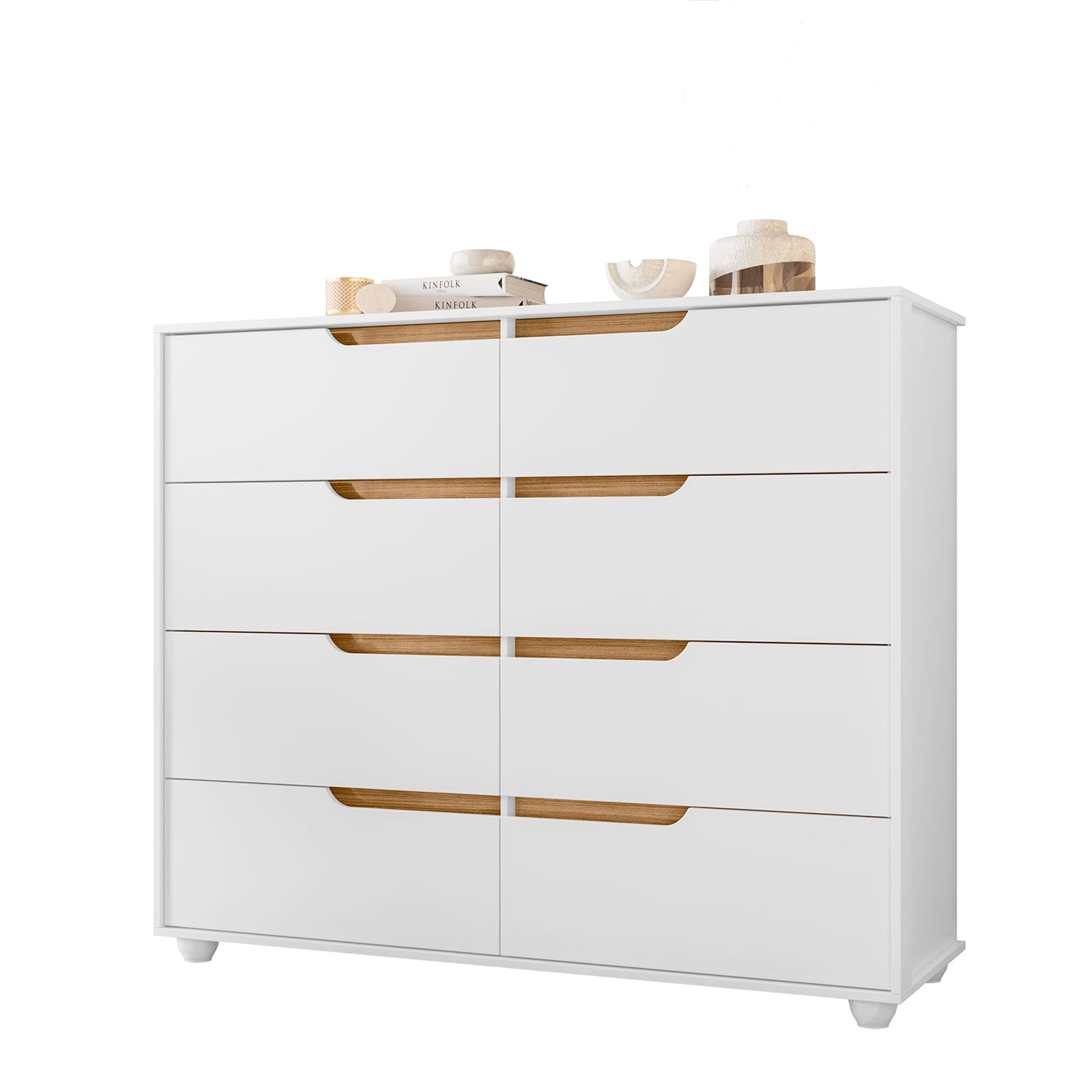 COMODA VEKKA HOME DOBLE EVO 8 CAJONES BLANCO - 4