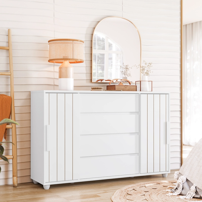 COMODA VEKKA HOME EVIDENZA 2 PUERTAS 4 CAJONES BLANCO/BEIGE - 1