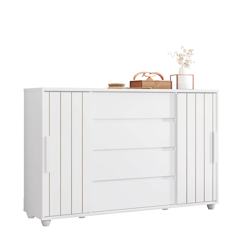 COMODA VEKKA HOME EVIDENZA 2 PUERTAS 4 CAJONES BLANCO/BEIGE - 3