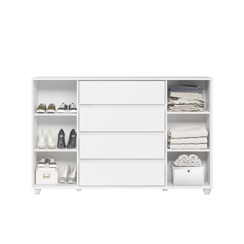 COMODA VEKKA HOME EVIDENZA 2 PUERTAS 4 CAJONES BLANCO/BEIGE - 5