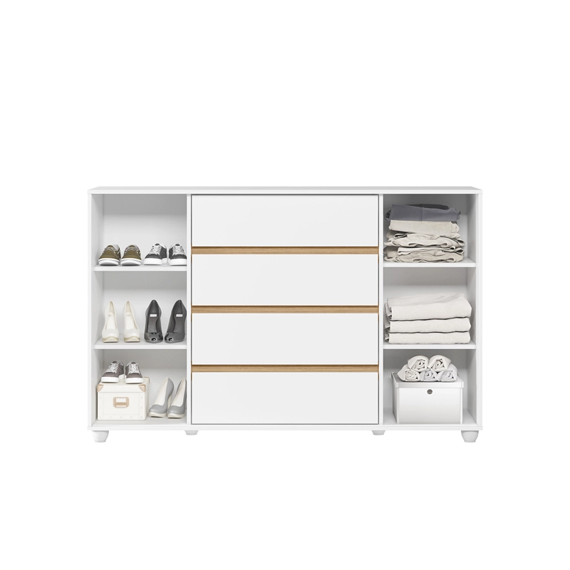 COMODA VEKKA HOME EVIDENZA 2 PUERTAS 4 CAJONES BLANCO/BEIGE - 6