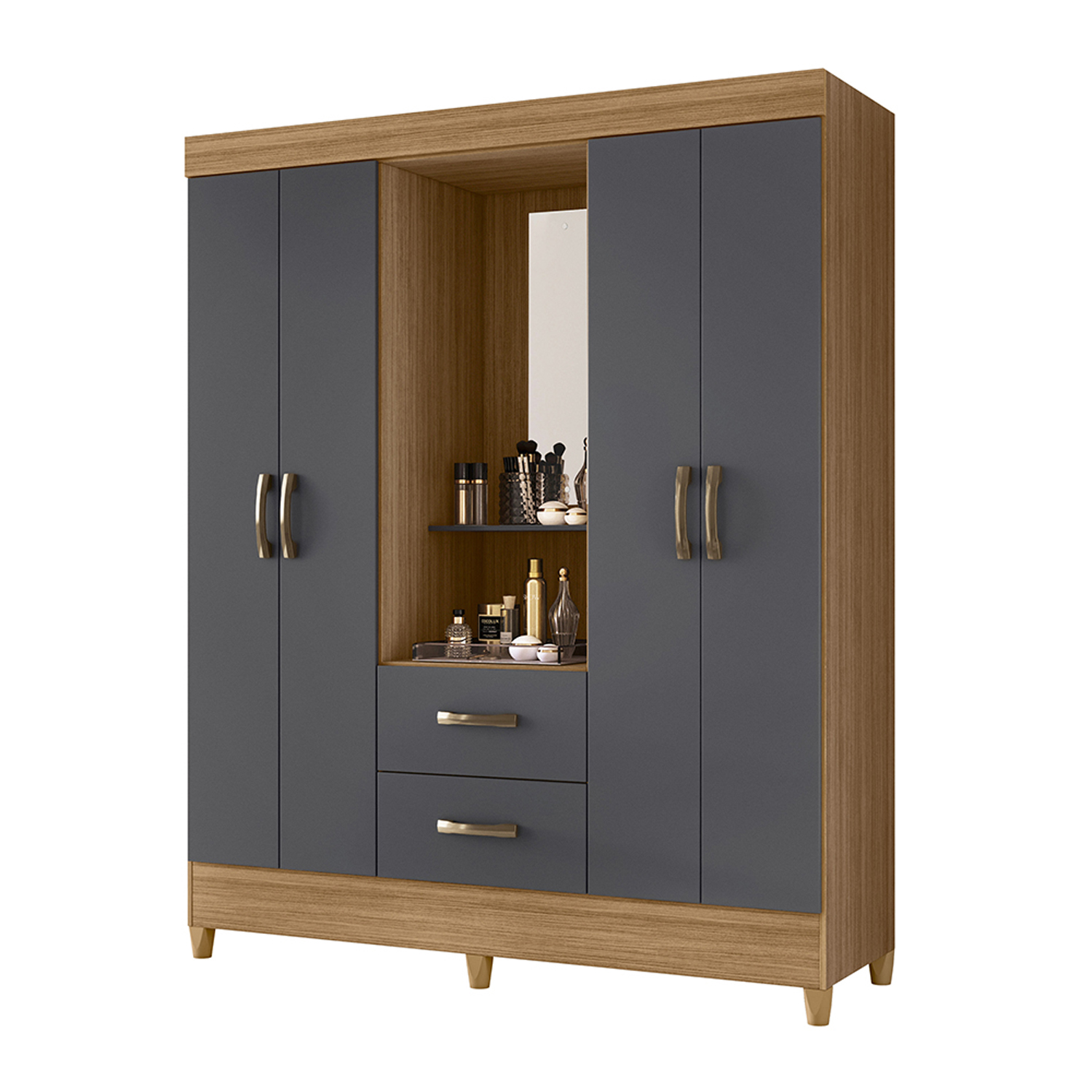 CLOSET VEKKA HOME CAPELINA 4 PUERTAS 2 CAJONES CAPELINA GAFRITO - 2
