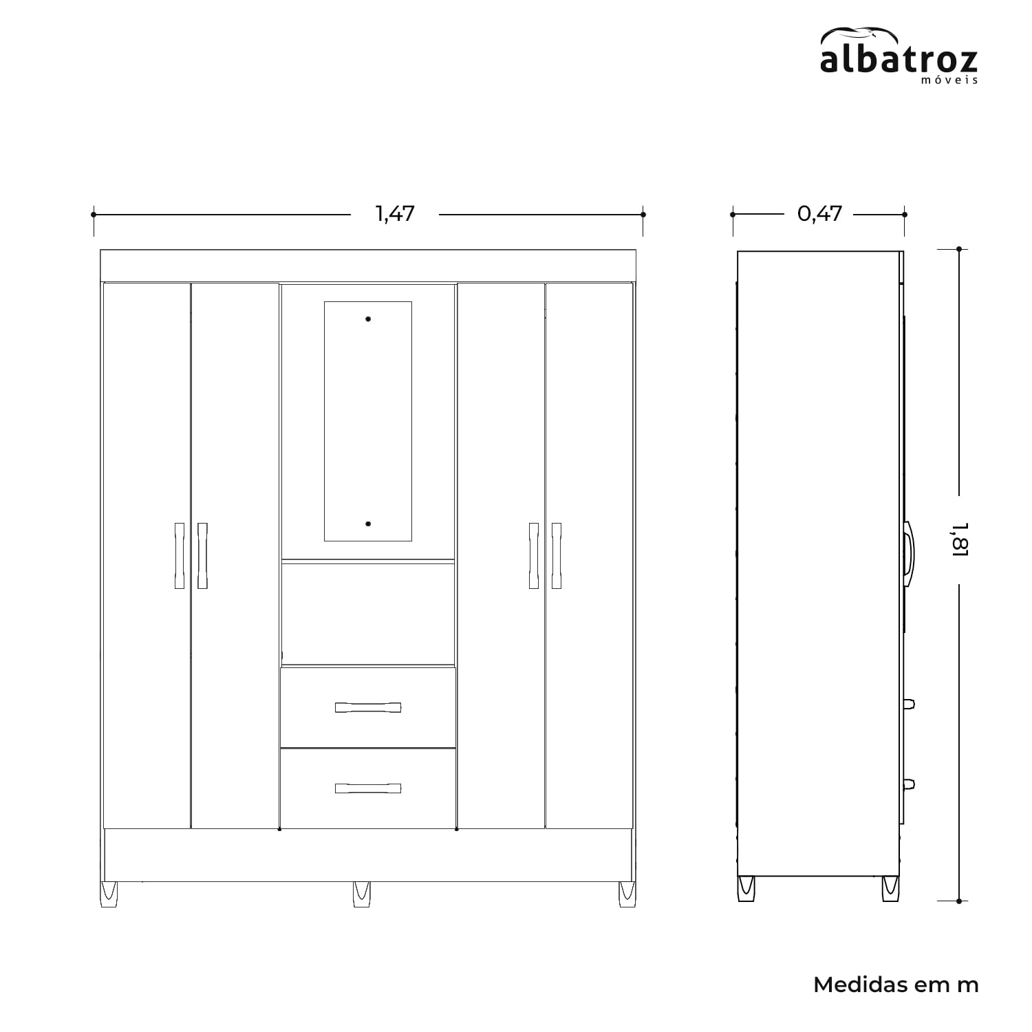 CLOSET VEKKA HOME CAPELINA 4 PUERTAS 2 CAJONES CAPELINA GAFRITO - 4