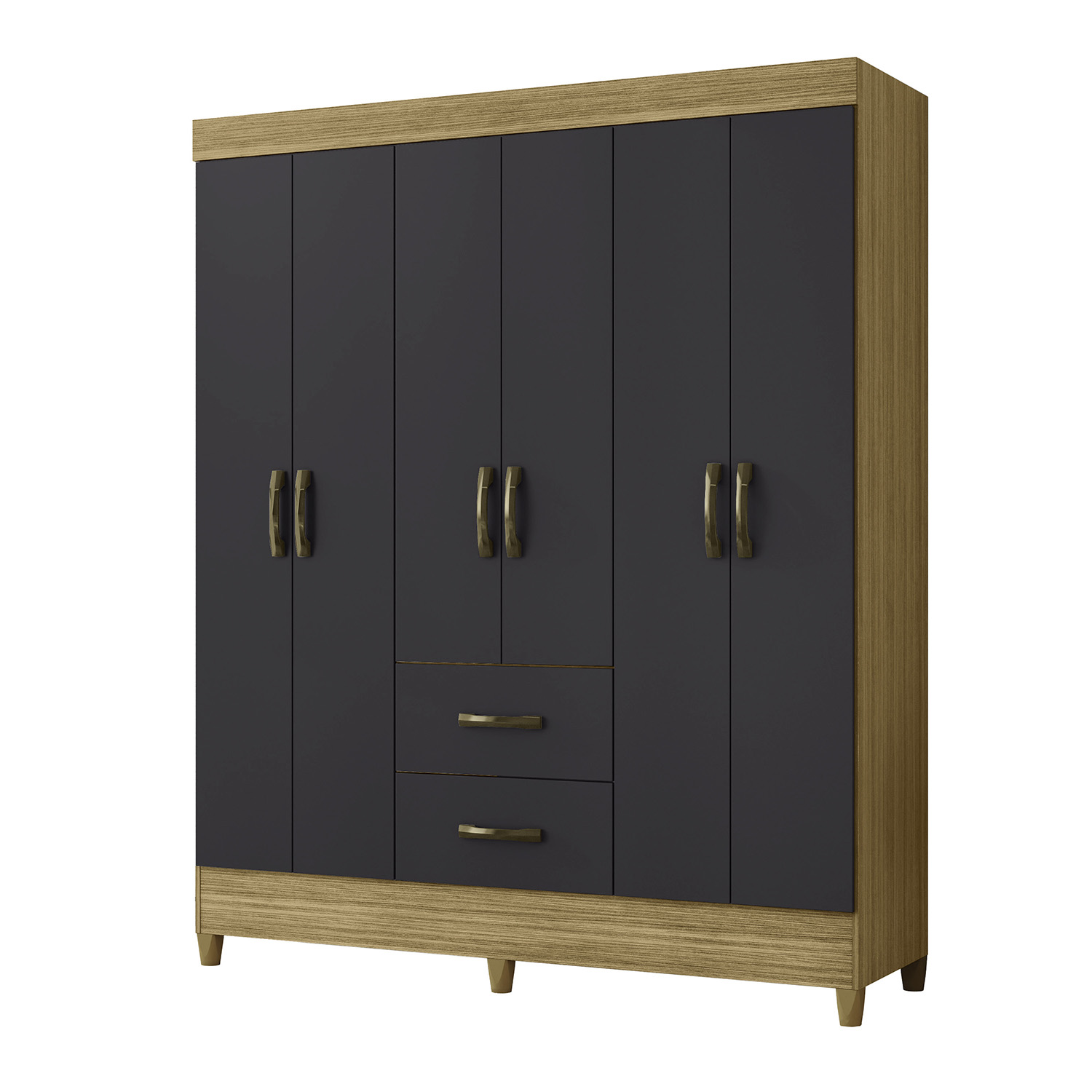 CLOSET  VEKKA HOME MOBI 6 PUERTAS 2 CAJONES GRAFITO - 2