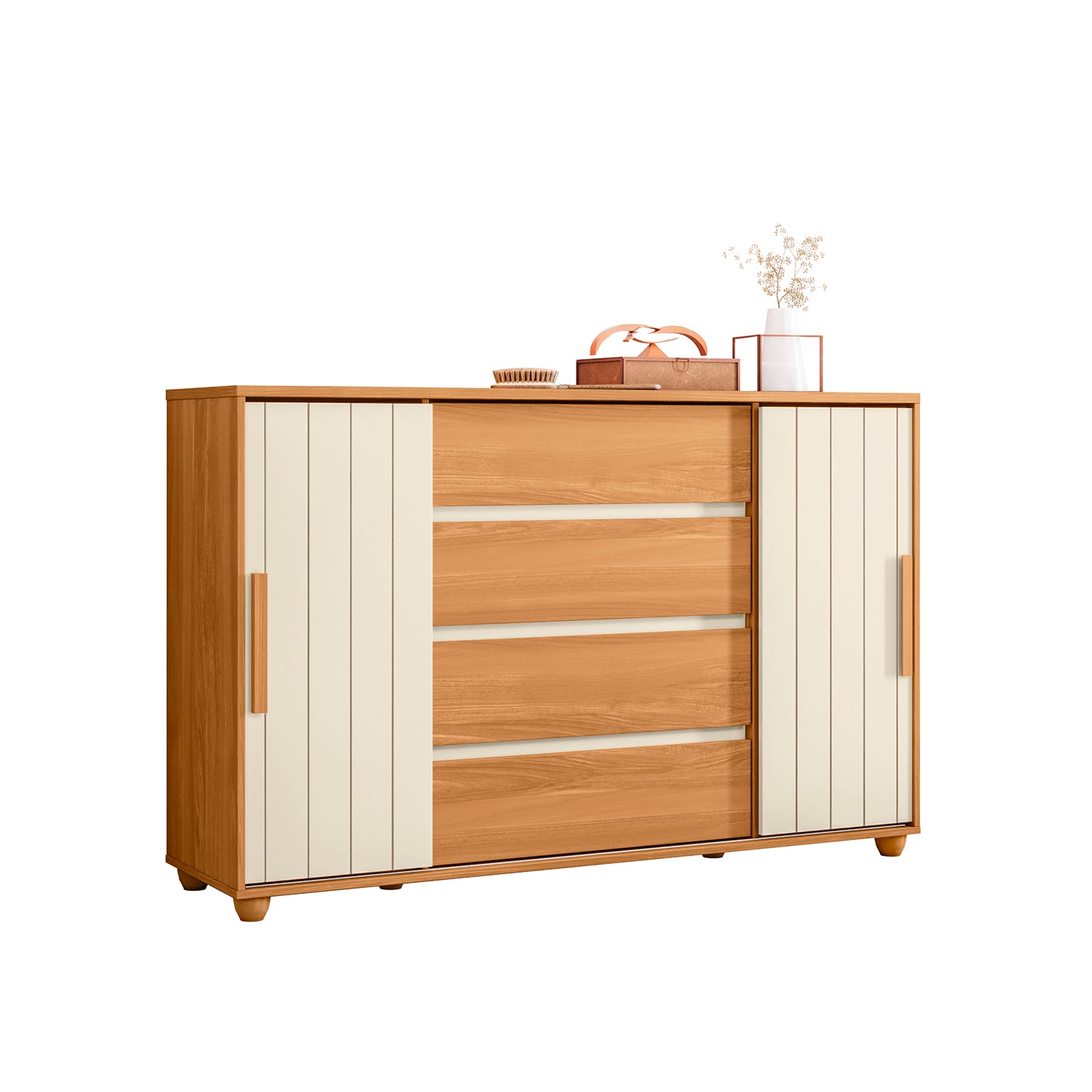 COMODA VEKKA HOME EVIDENZA 2 PUERTAS 4 CAJONES CAFE - 3