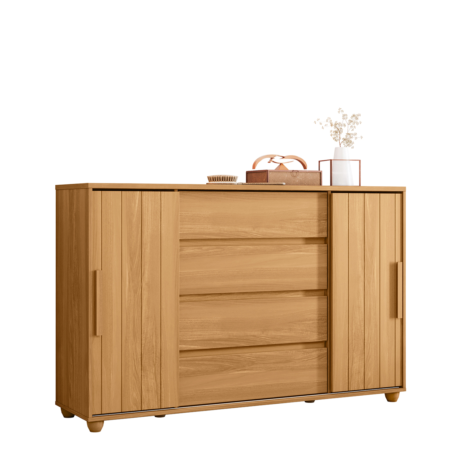COMODA VEKKA HOME EVIDENZA 2 PUERTAS 4 CAJONES CAFE - 4