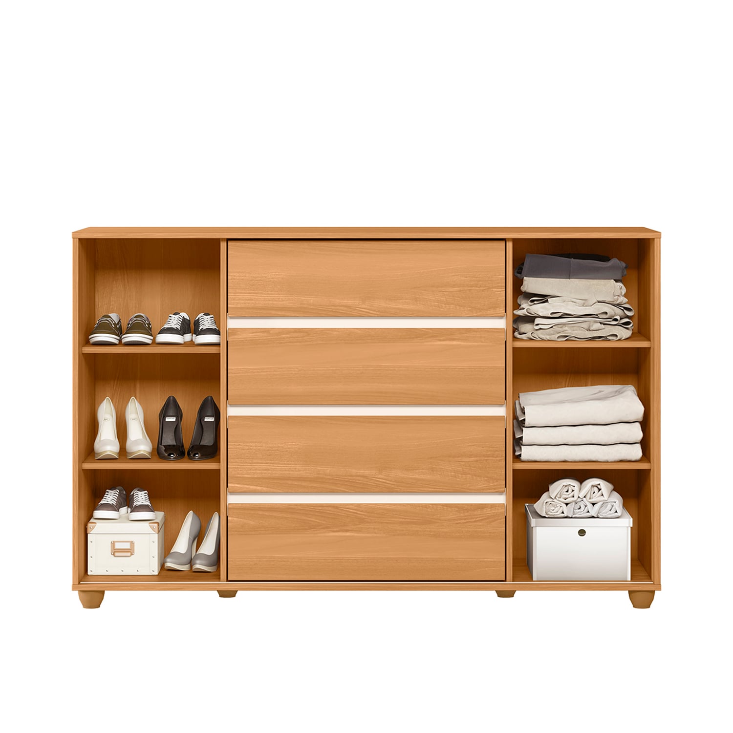 COMODA VEKKA HOME EVIDENZA 2 PUERTAS 4 CAJONES CAFE - 5