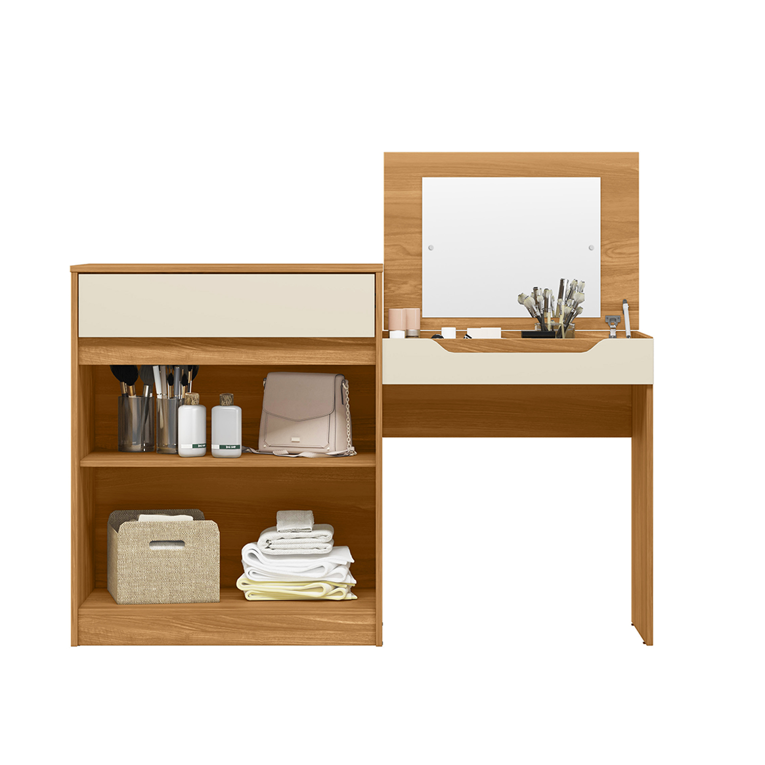 TOCADOR VEKKA HOME TREND 2 PUERTAS 1 CAJÓN BEIGE - 4