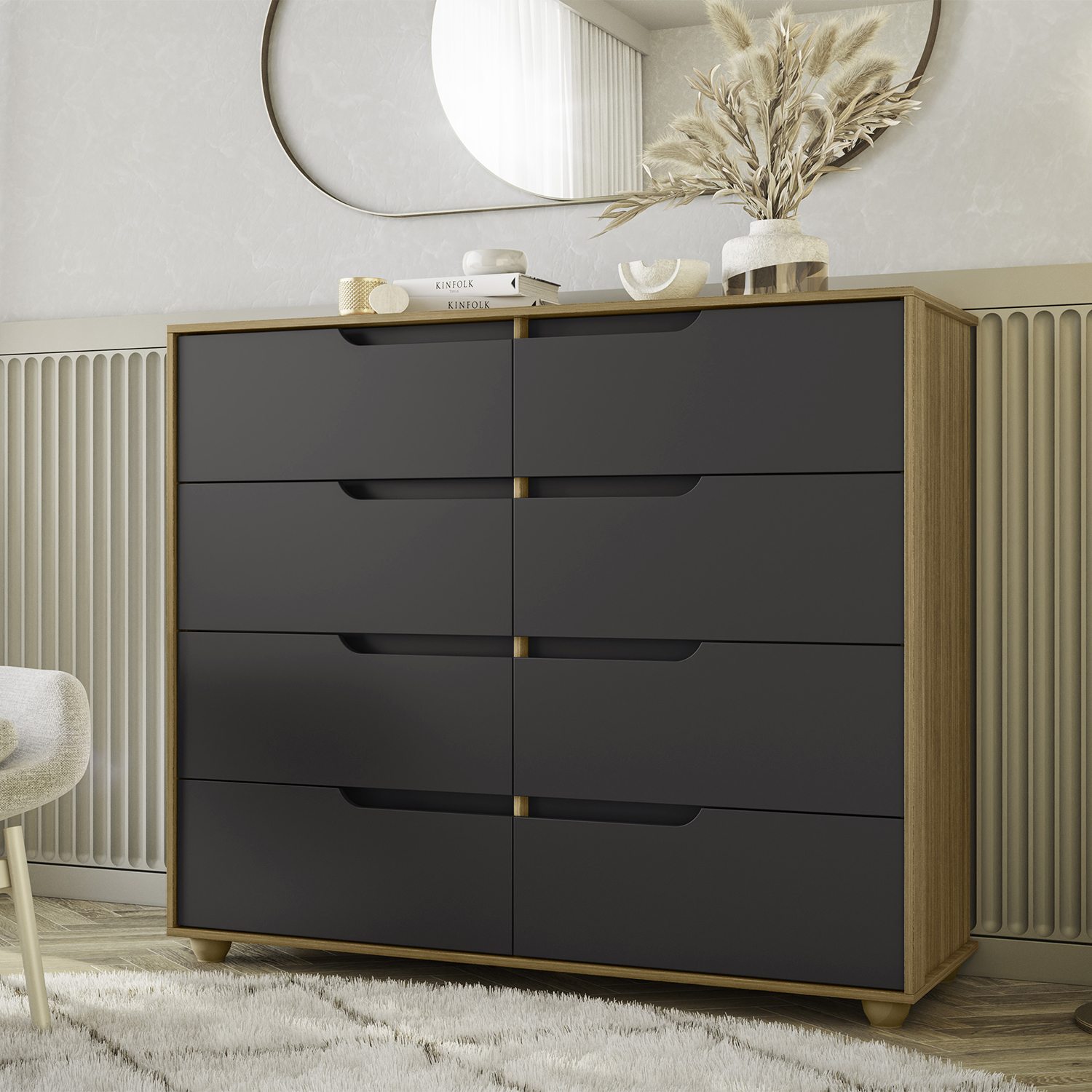 COMODA VEKKA HOME DOBLE EVO 8 CAJONES GRAFITO - 1