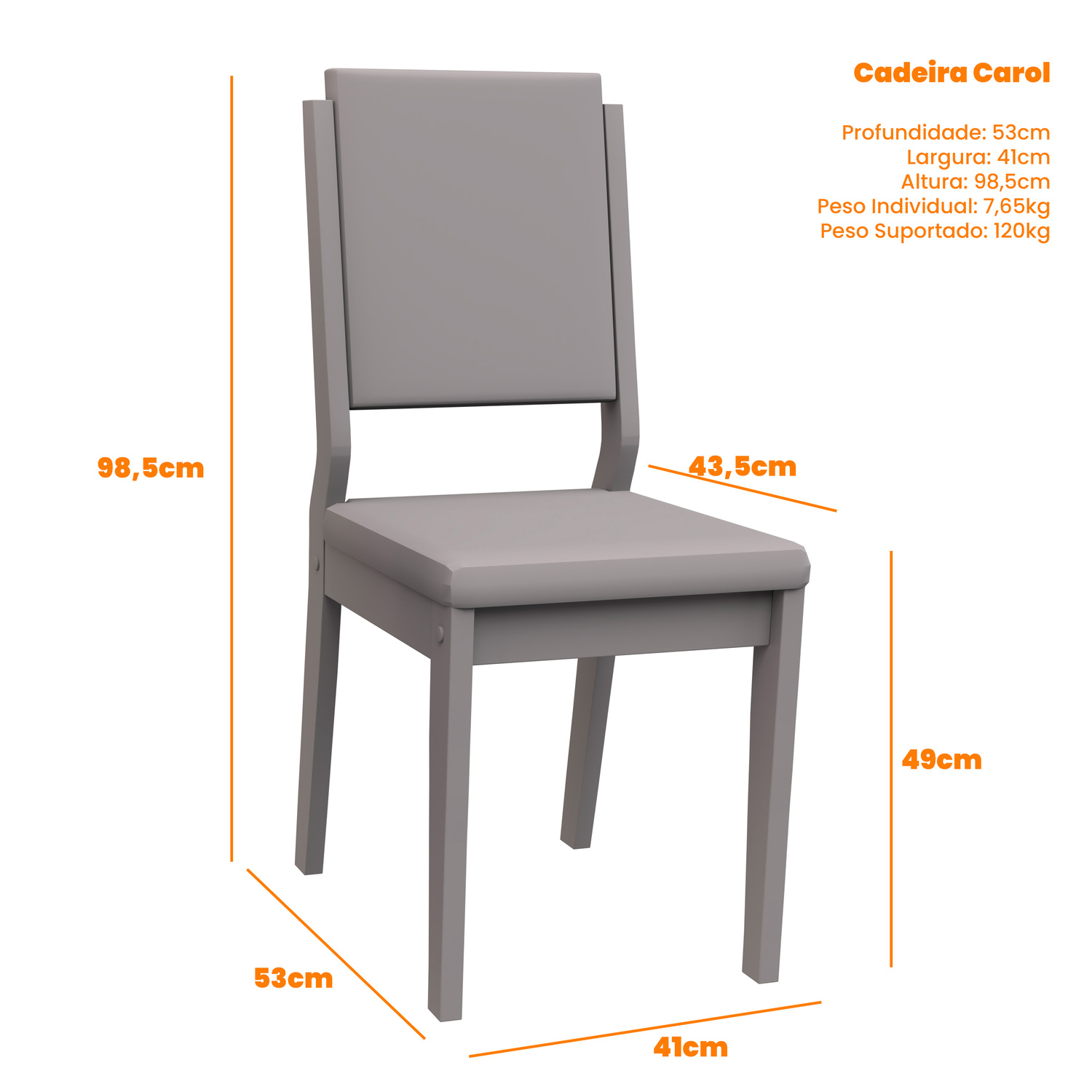 JUEGO DE COMEDOR VEKKA HOME ISIS CAROL 4 SILLAS GRIS - 8
