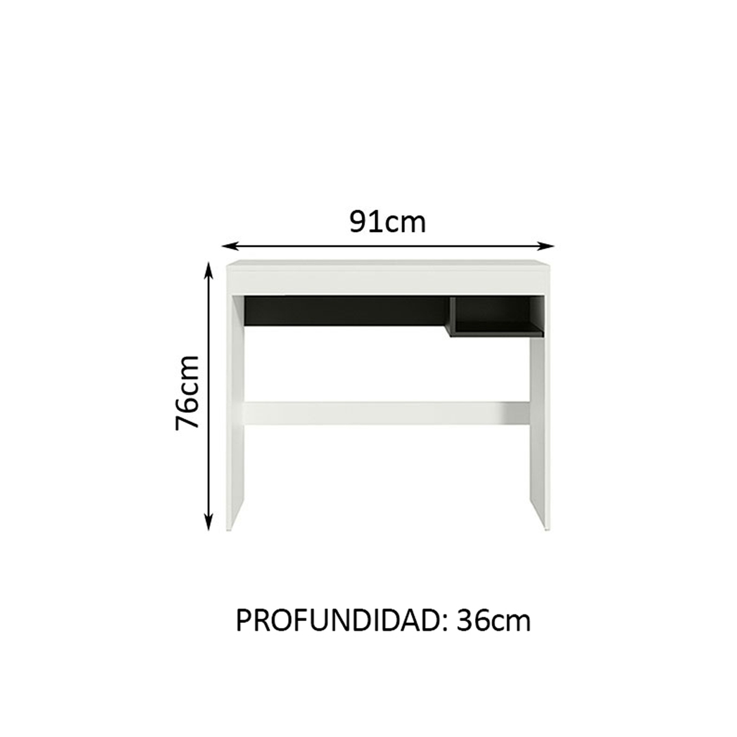 ESCRITORIO + ESTANTE VEKKA HOME RUBI BLANCO - 2