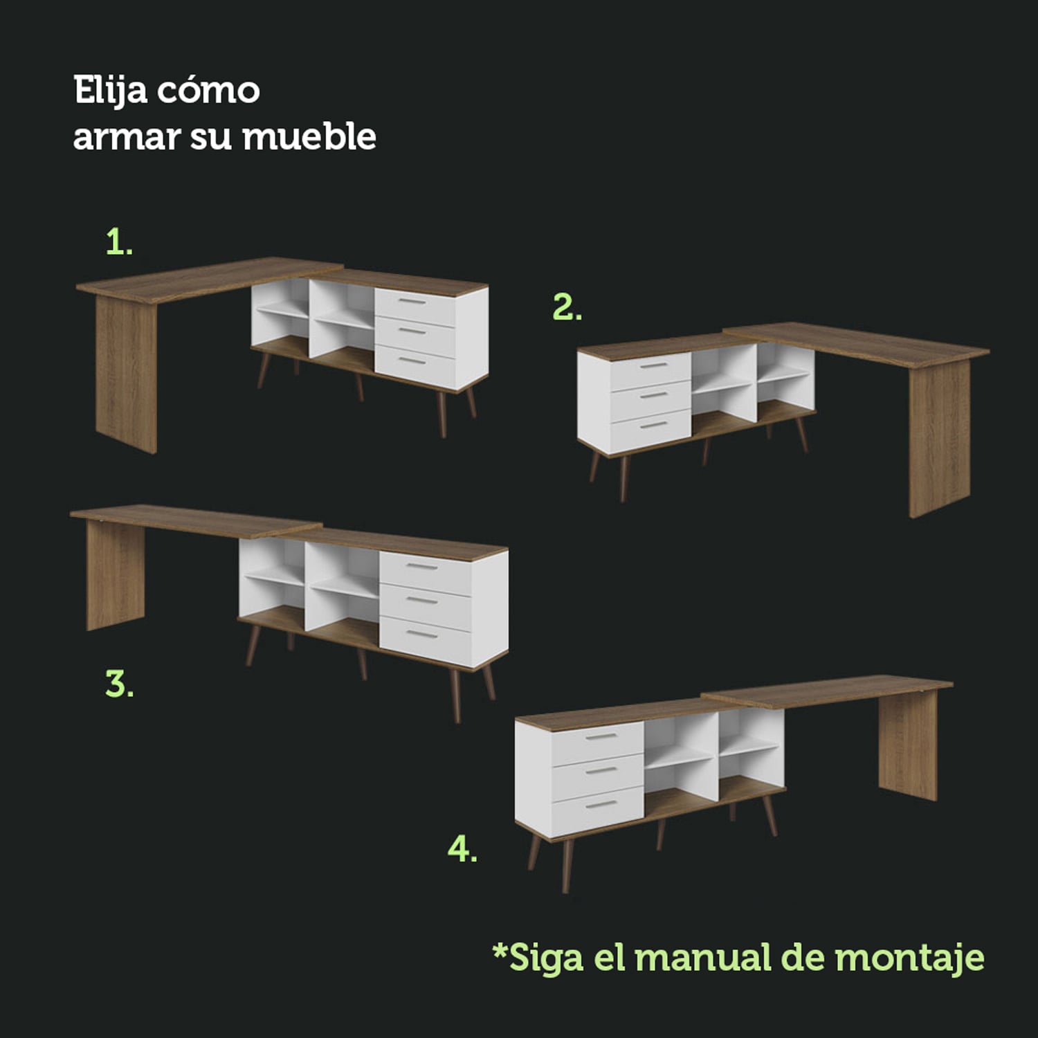 ESCRITORIO ESQUINERO FUNCIONAL VEKKA HOME LISBOA - 4