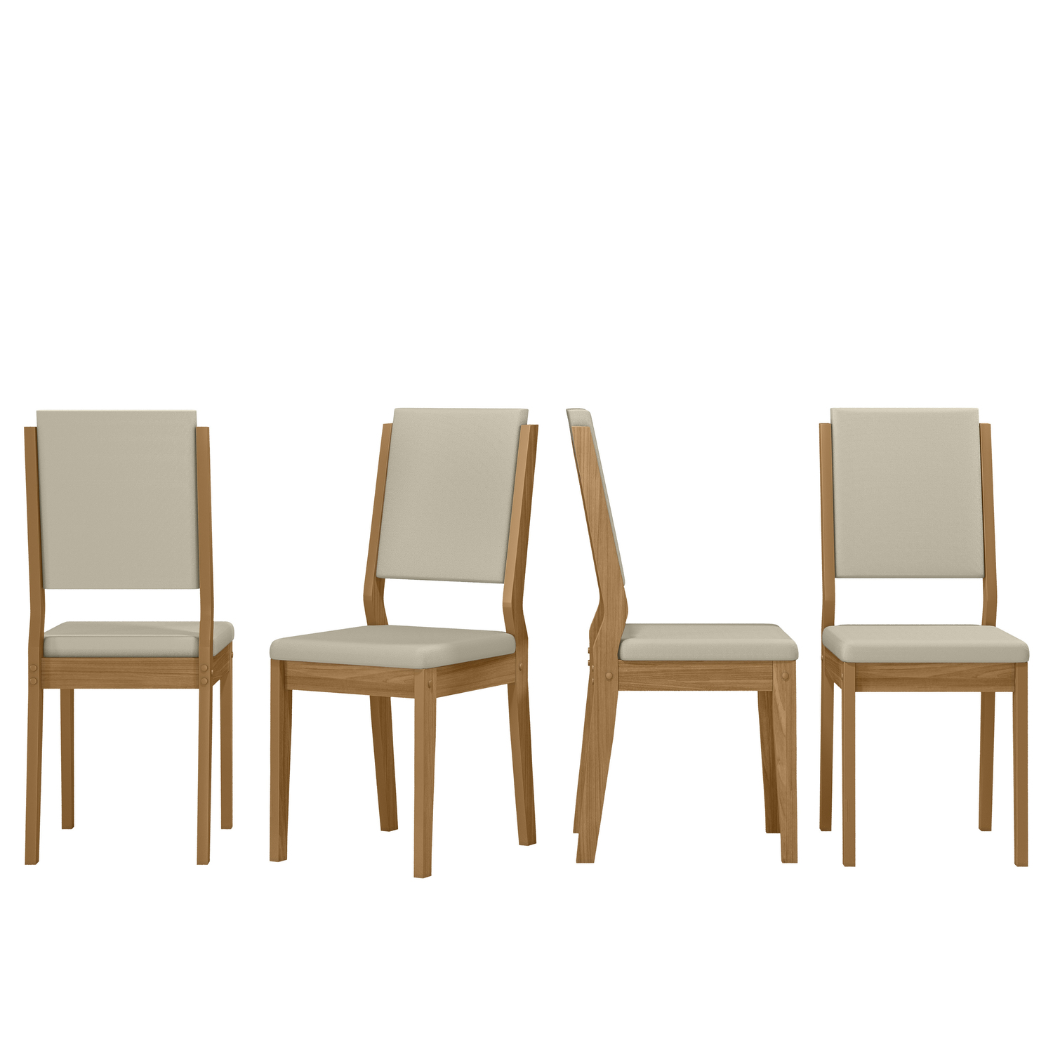 JUEGO DE COMEDOR VEKKA HOME BARBI CAROL 4 SILLAS GRIS - 3