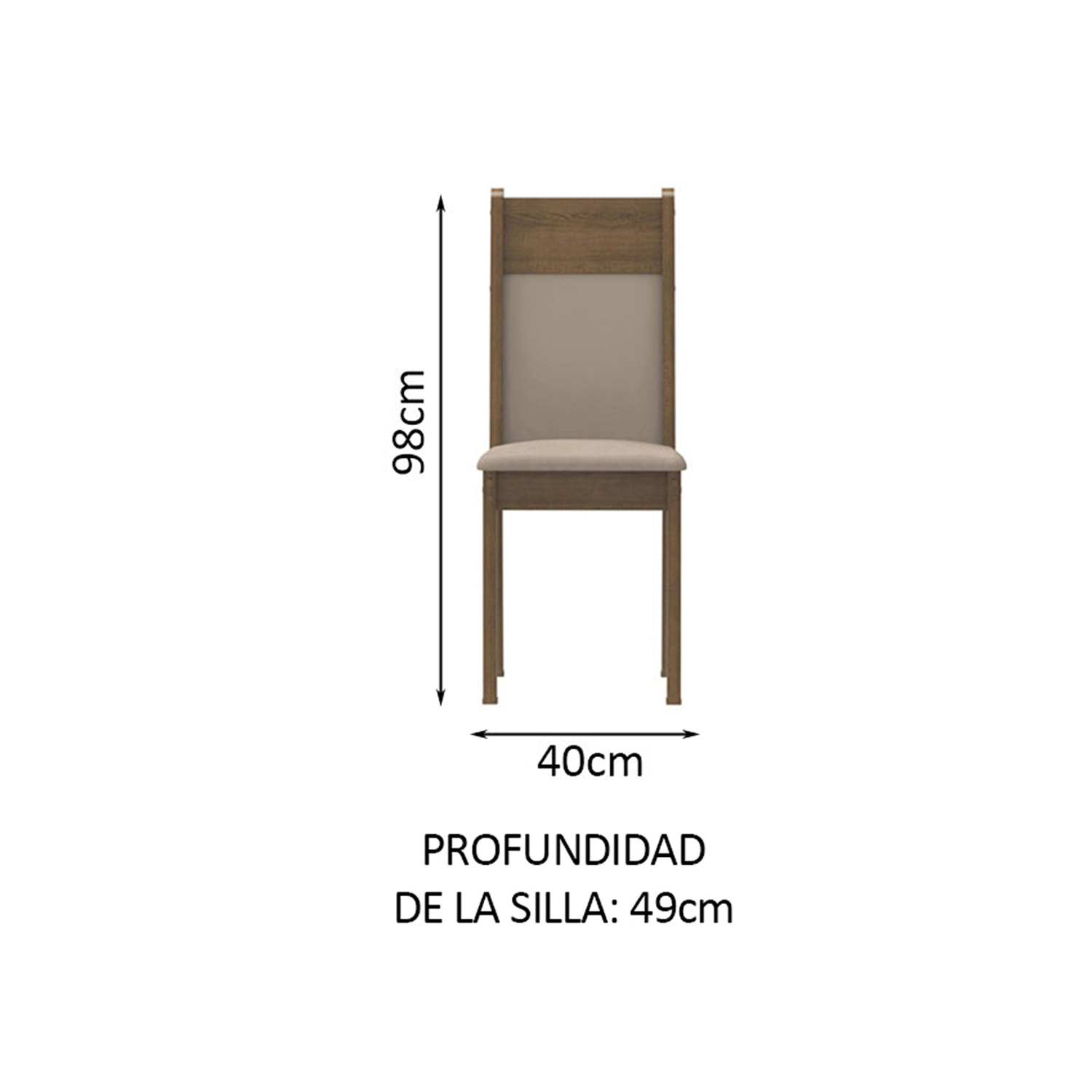 JUEGO DE COMEDOR VEKKA HOME ANGELA MORELLO 4 SILLAS - 10