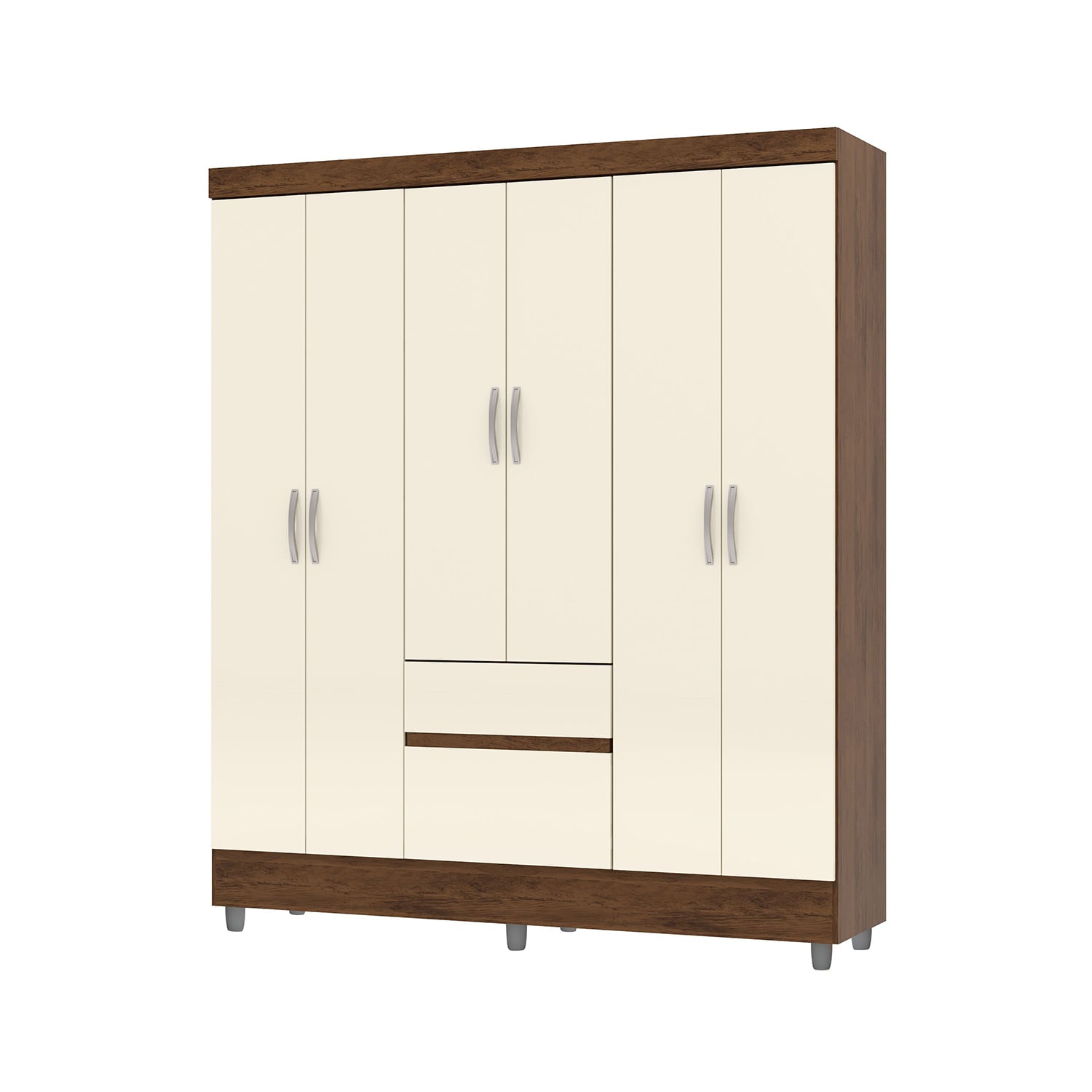 CLOSET 6 PUERTAS 2 CAJONES VEKKA HOME IDEAL CREMA - 2