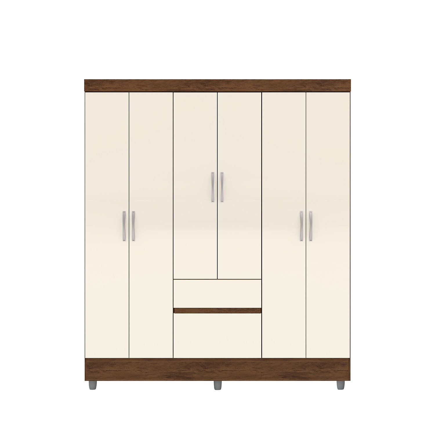 CLOSET 6 PUERTAS 2 CAJONES VEKKA HOME IDEAL CREMA - 3