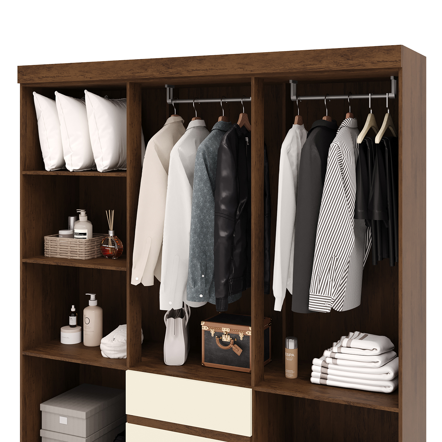 CLOSET 6 PUERTAS 2 CAJONES VEKKA HOME IDEAL CREMA - 5