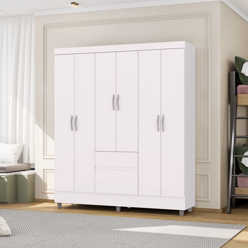 CLOSET 6 PUERTAS 2 CAJONES VEKKA HOME IDEAL BLANCO - 1