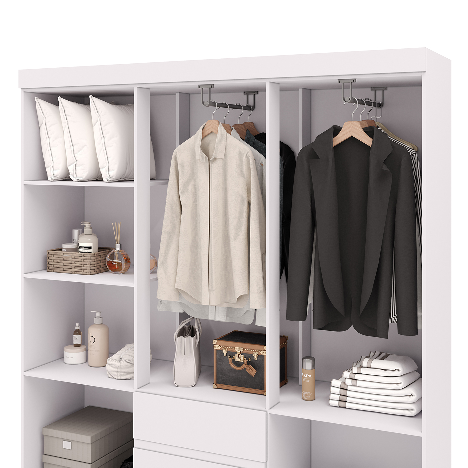 CLOSET 6 PUERTAS 2 CAJONES VEKKA HOME IDEAL BLANCO - 9