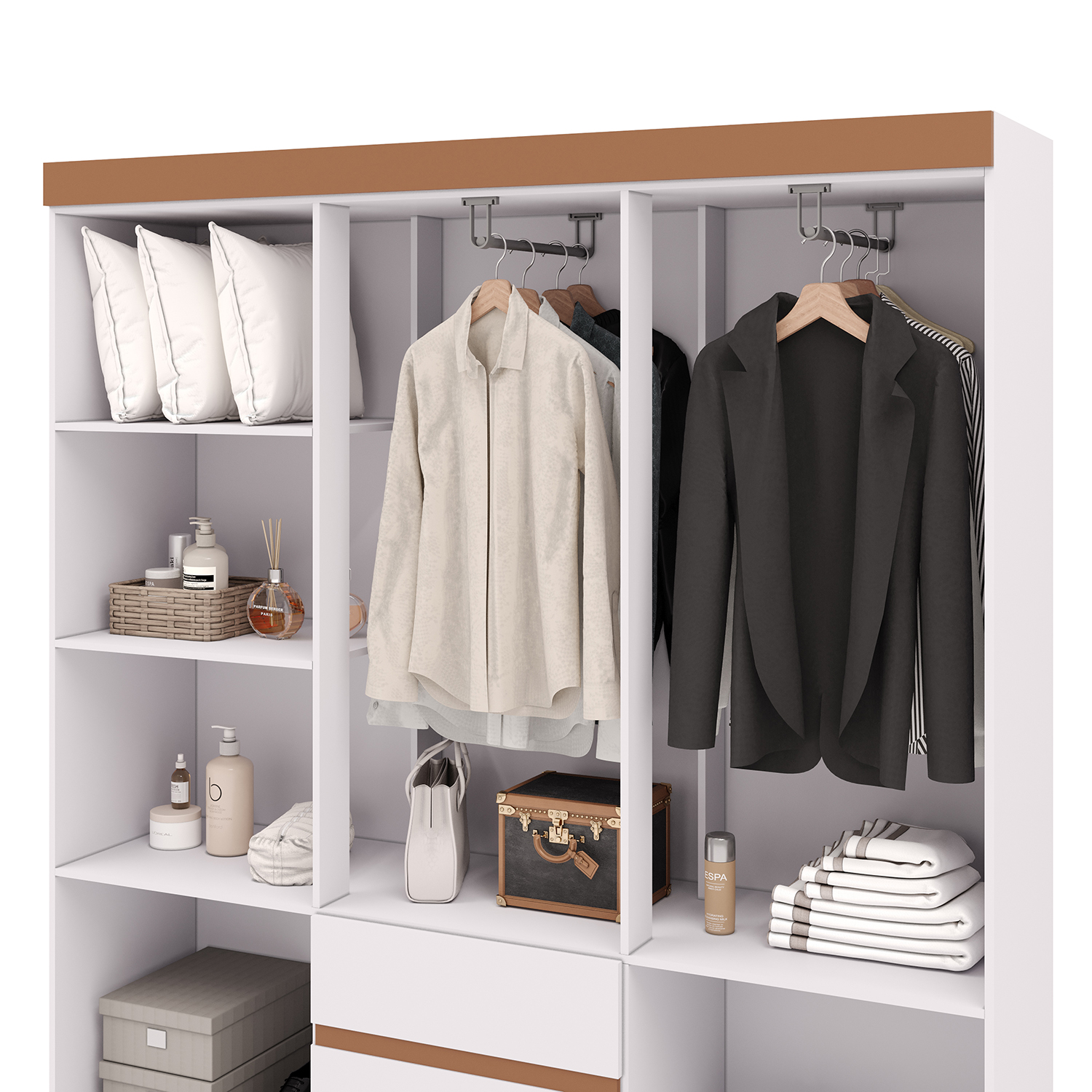 CLOSET 6 PUERTAS 2 CAJONES VEKKA HOME IDEAL BLANCO - 10
