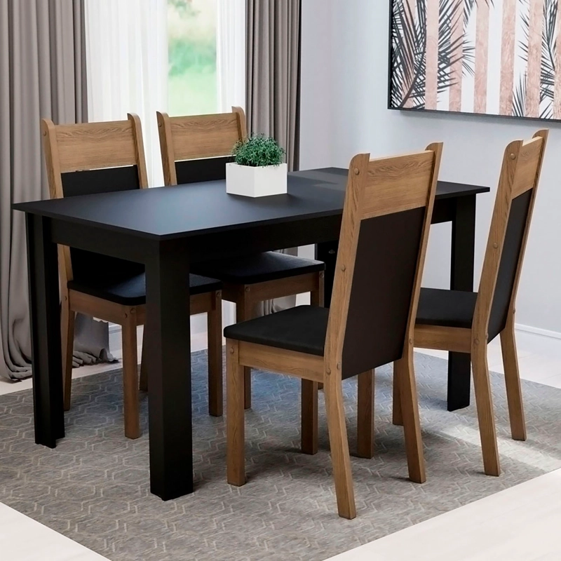 JUEGO DE COMEDOR VEKKA HOME LOLA NELLY 4 SILLAS - 1