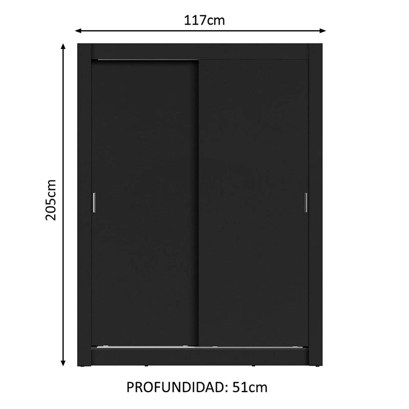 CLOSET DENVER NEGRO 2P VEKKAHOME - 2