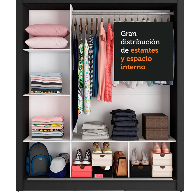 CLOSET MONACO NEGRO 3P VEKKAHOME - 3