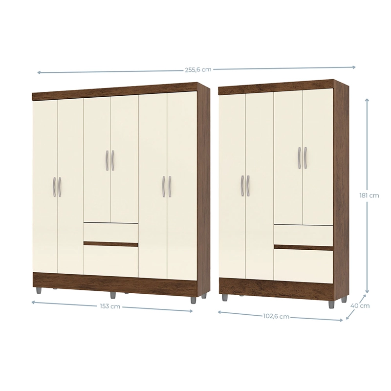 COMBO CLOSET IDEAL 6P+4P CREMA  VEKKAHOME - 5