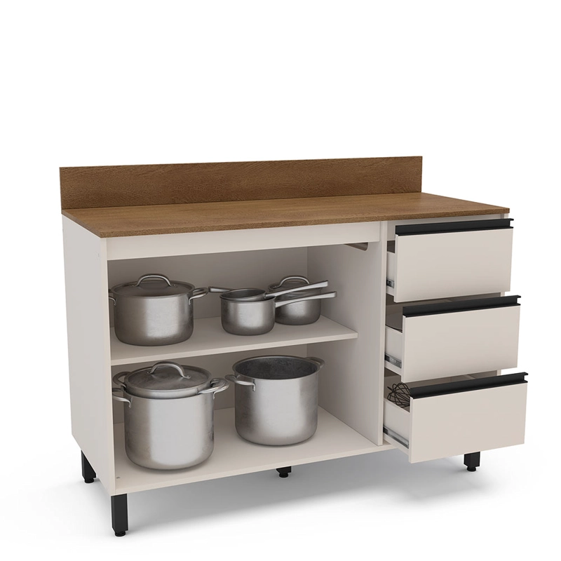 MUEBLE BASE KOYA 2P 3C BEIGE VEKKAHOME - 2