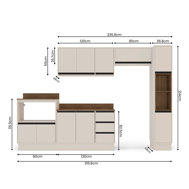 COCINA MODULAR KOYA PREMIER 10P 3C  VEKKAHOME - 3
