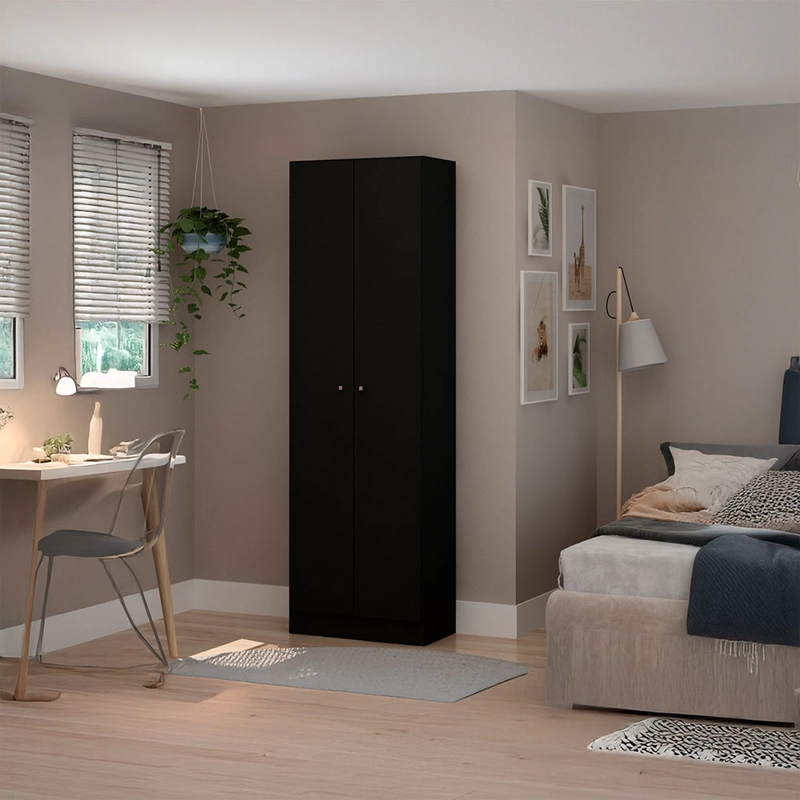 CLOSET XANGAI NEGRO 2 PUERTAS VEKKAHOME - 4