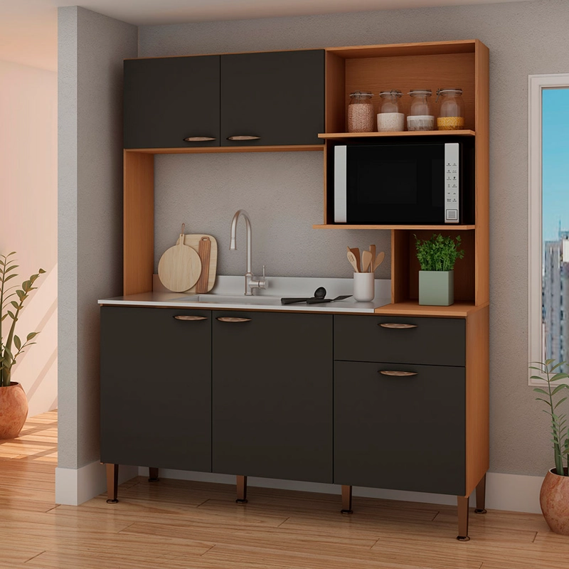 KIT COCINA BELLA GRIS 4P 2C VEKKAHOME - 3