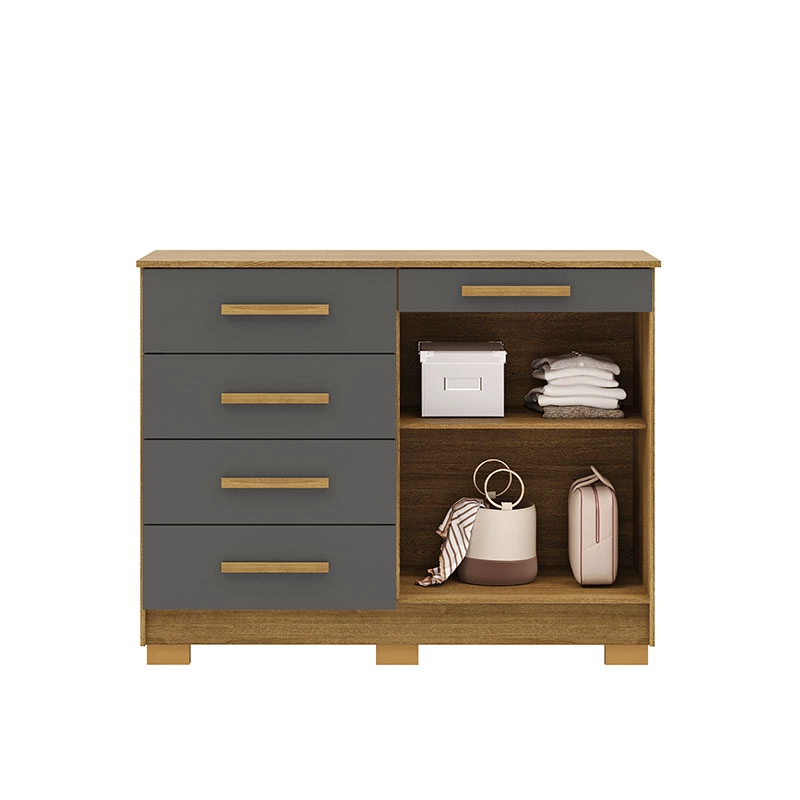 COMODA AMERICANA GRIS 5C 2P VEKKAHOME - 4