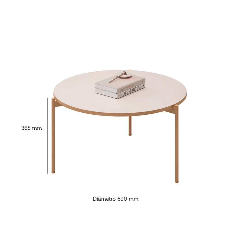 MESA DE CENTRO BELA BEIGE VEKKAHOME - 5