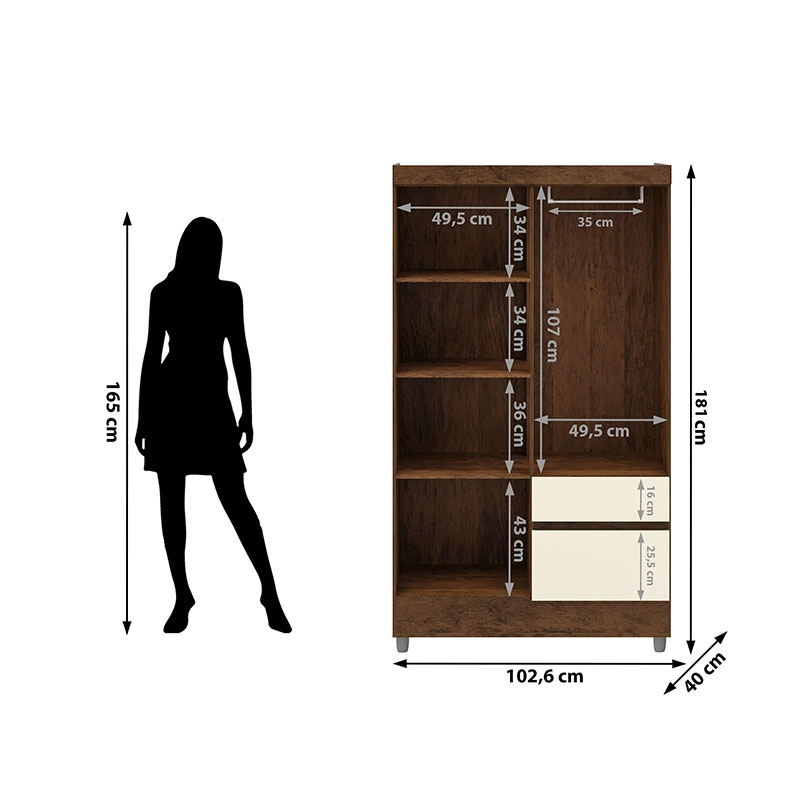 CLOSET IDEAL 4P 2C CREMA VEKKAHOME - 3