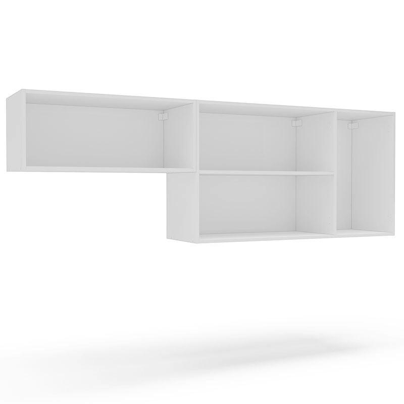 MUEBLE AEREO PEROLA 4P BLANCO/CAFE  VEKKAHOME - 4