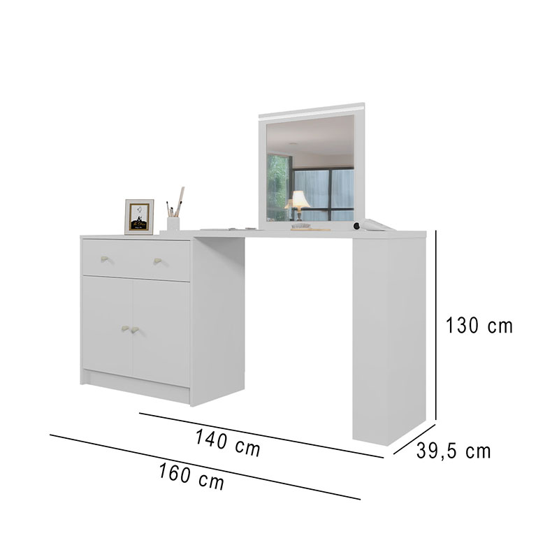 TOCADOR AURA BLANCO 2C 2P LUZ LED - 6