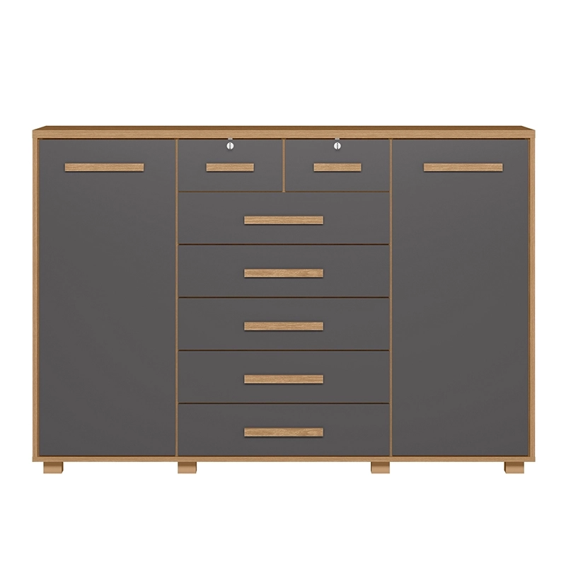 COMODA VEKKA HOME FONTANA 2 PUERTAS 7 CAJONES GRAFITO - 2
