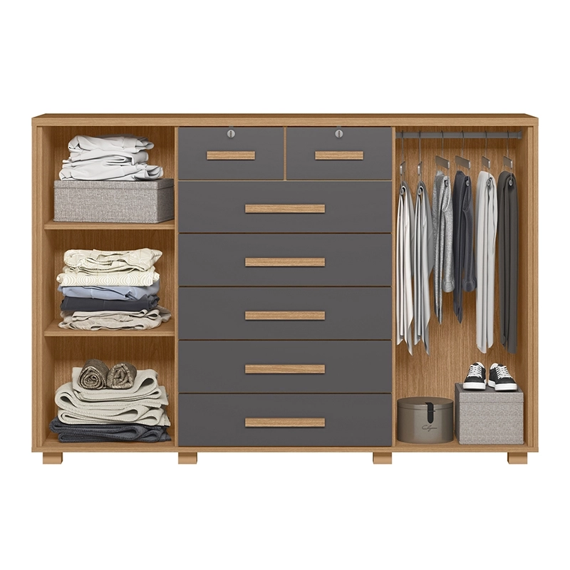 COMODA VEKKA HOME FONTANA 2 PUERTAS 7 CAJONES GRAFITO - 3