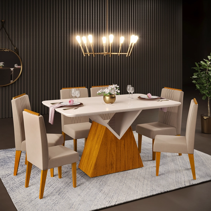 JUEGO DE COMEDOR VEKKA HOME ARGO LIA 6 SILLAS - 1