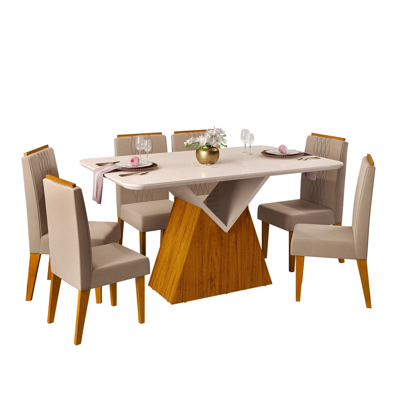 JUEGO DE COMEDOR VEKKA HOME ARGO LIA 6 SILLAS - 2