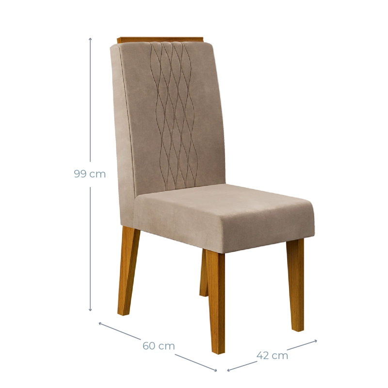 JUEGO DE COMEDOR VEKKA HOME ARGO LIA 6 SILLAS - 7