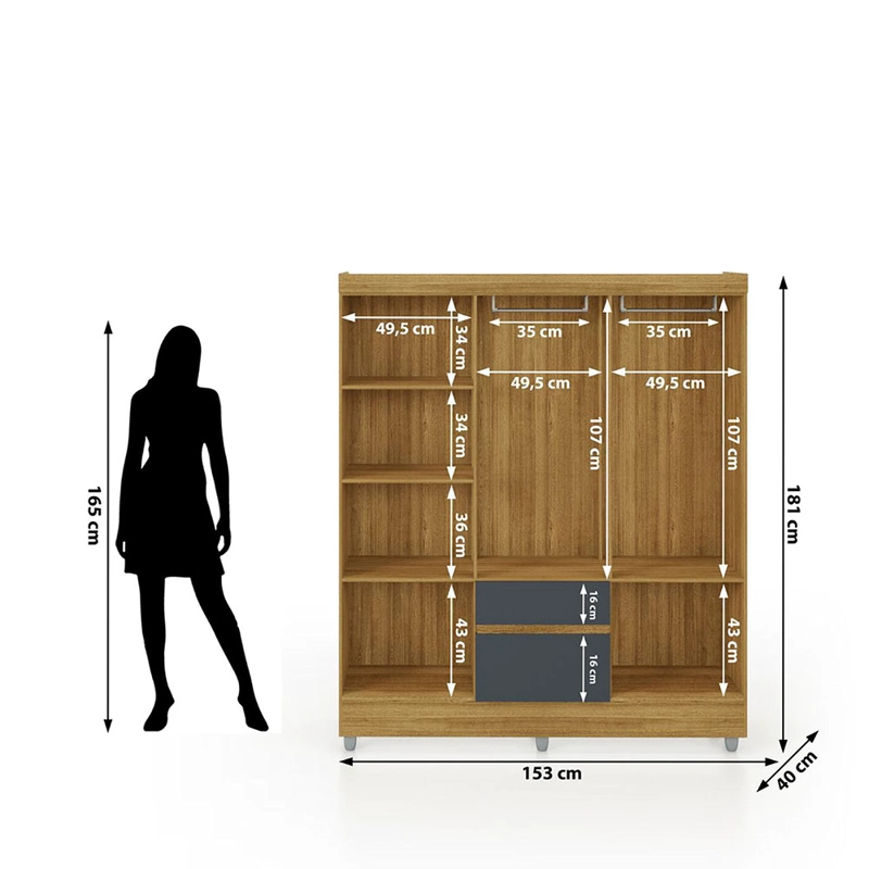 CLOSET IDEAL 6P 2C GRIS - 8