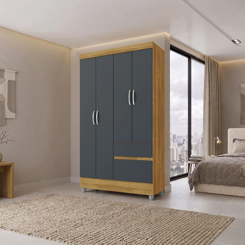 CLOSET IDEAL 4P 2C GRIS - 1