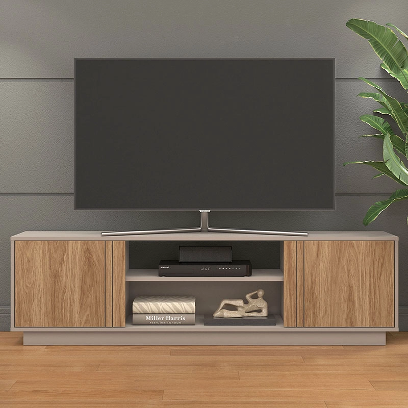 RACK TV ARAUCO 2P GRIS/CAFE - 2