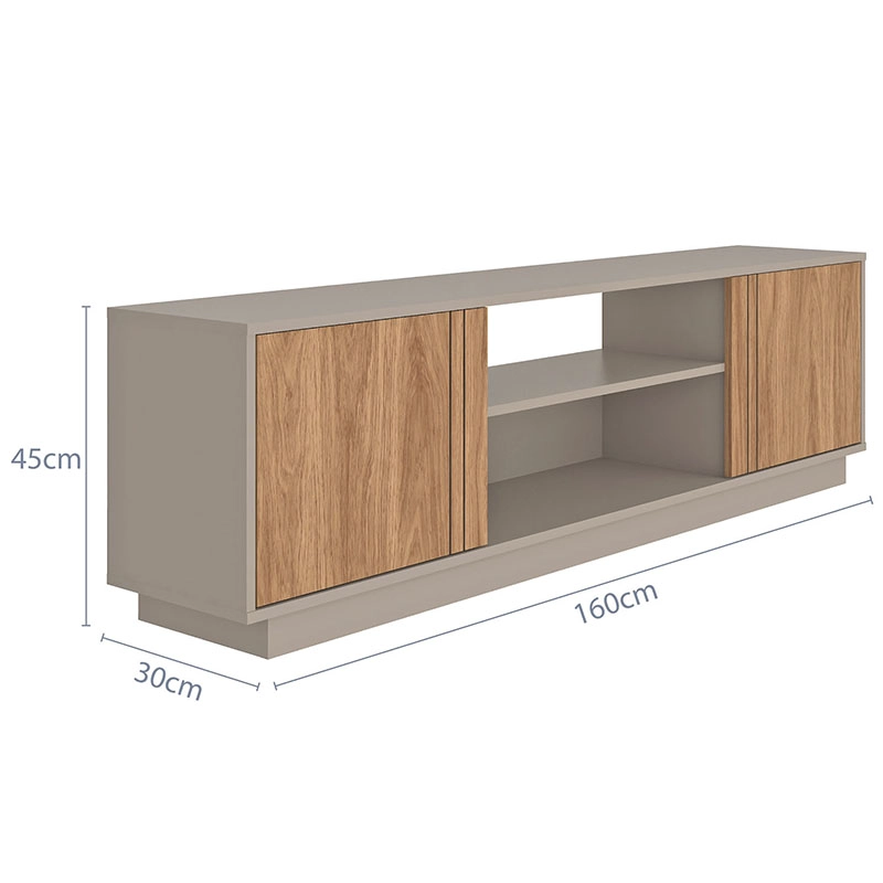 RACK TV ARAUCO 2P GRIS/CAFE - 6
