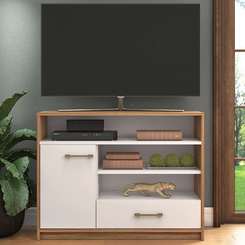 RACK TV HERA 1P 1C CAFE /BLANCO - 2