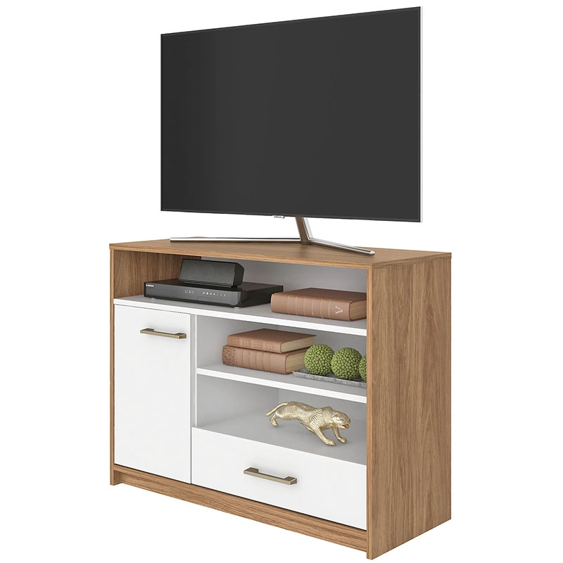 RACK TV HERA 1P 1C CAFE /BLANCO - 4
